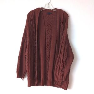Woven top cardigan